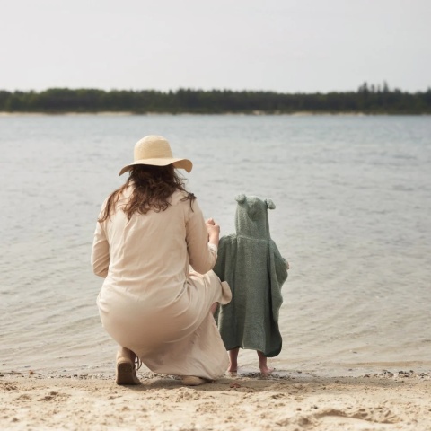 Jollein ponczo kąpielowe z kapturem 65x62 cm Króliczek RABBIT Ash Green