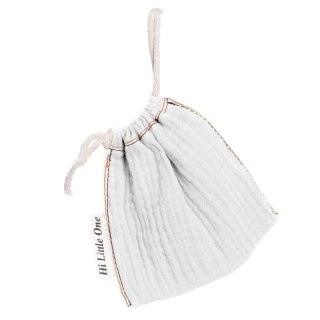 Hi Little One woreczek na smoczek BIO muślin White