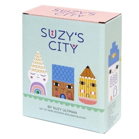 Petit Monkey - Suzy's City klocki domki drewniane 9 szt.