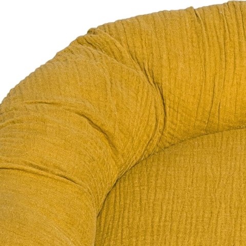 Hi Little One kokon gniazdko dla Noworodka z organicznego oddychającego BIO muślinu Mustard