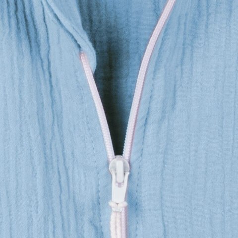 Hi Little One śpiworek do spania z nogawkami dla Niemowlaka TOG 1,0 BIO muślin ELEPHANT Baby Blue/Gray roz M