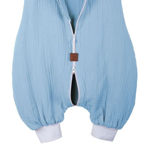 Hi Little One śpiworek do spania z nogawkami dla Niemowlaka TOG 1,0 BIO muślin ELEPHANT Baby Blue/Gray roz M