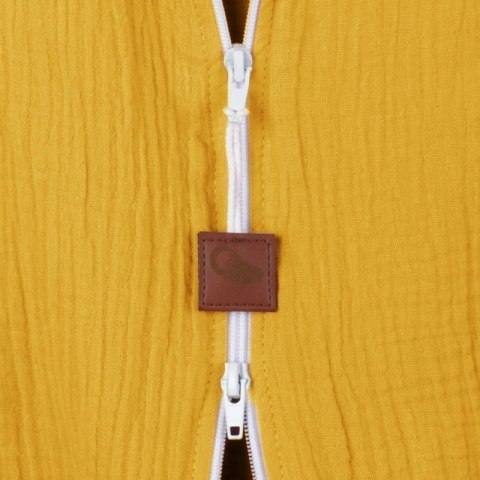 Hi Little One śpiworek do spania z nogawkami dla Niemowlaka TOG 1,0 BIO muślin ELEPHANT Mustard/Green Hunter roz S