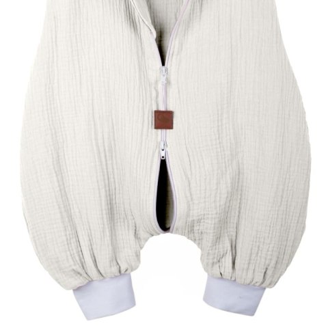 Hi Little One śpiworek do spania z nogawkami dla Niemowlaka TOG 1,0 BIO muślin MOUSE White/Beige roz S