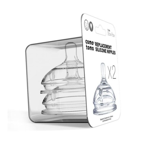 COMOTOMO - antykolkowe smoczki silikonowa SLOW FLOW 2 PACK