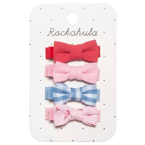 Rockahula Kids spinki do włosów dla dziewczynki 4 szt. Cherry Gingham Mini Bow
