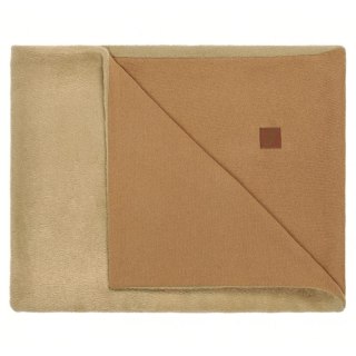 Hi Little One kocyk dwustronny z dzianiny futerkowej i bawełny 95 x 80 cm Mustard