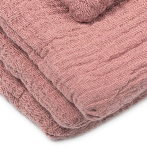 Hi Little One kołderka mata do zabawy z oddychającej organicznej BIO bawełny DAY & NIGHT Soft Rose