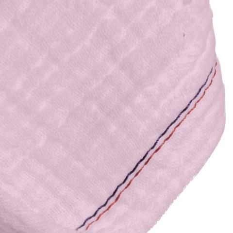 Hi Little One śliniak bandana z zawieszką na smoczek BIO bawełna Baby Pink Dark
