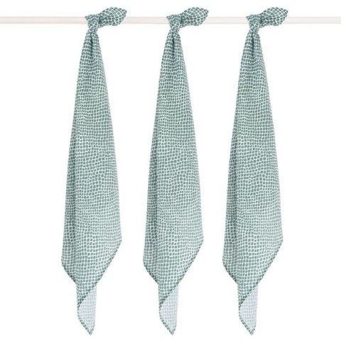 Jollein 3 pieluszki niemowlęce Hydrophlic 70x70 cm SNAKE Ash Green