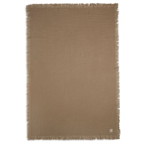 Jollein kocyk do wózka fotelika i kołyski muślinowy 100x75 cm FRINGE Biscuit