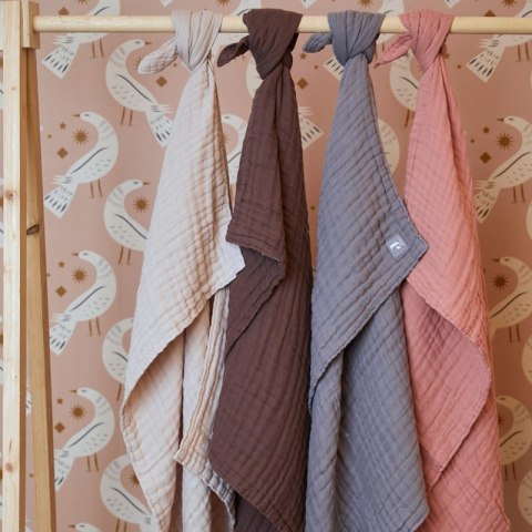 Jollein kocyk do wózka fotelika i kołyski muślinowy 100x75 cm Rosewood