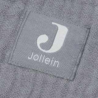 Jollein kocyk do wózka fotelika i kołyski muślinowy 120x120 cm FRINGE Storm Grey