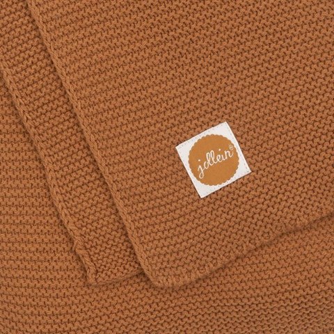 Jollein kocyk do wózka fotelika i kołyski tkany 100x75 cm BASIC KNIT Caramel