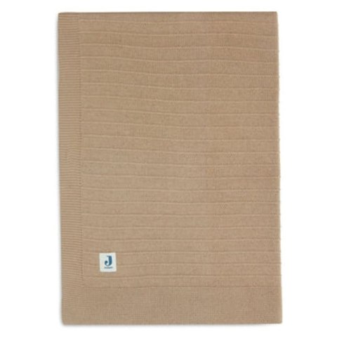 Jollein kocyk do wózka fotelika i kołyski tkany 100x75 cm PURE KNIT GOTS Biscuit