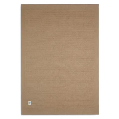 Jollein kocyk do wózka fotelika i kołyski tkany 100x75 cm PURE KNIT GOTS Biscuit