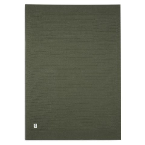 Jollein kocyk do wózka fotelika i kołyski tkany 100x75 cm PURE KNIT GOTS Leaf Green