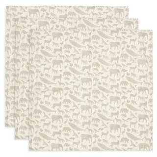Jollein pieluszki dla noworodka 70x70 cm 3 szt Hydrophlic ANIMALS Olive Green